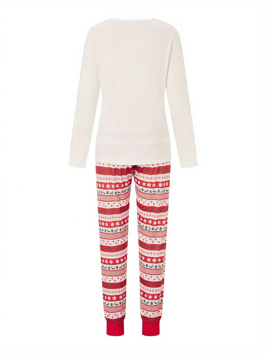 Nordic Reindeer Graphic Red & White Family Matching Pajama Set