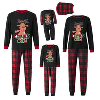 Elk Print & Red Plaid Family Matching Long Sleeve Pajama Set