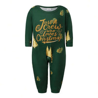 Gold Christmas Tree Print Family Pajamas (Green)