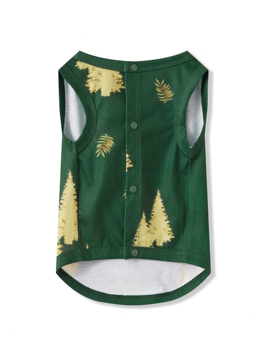 Gold Christmas Tree Print Family Pajamas (Green)