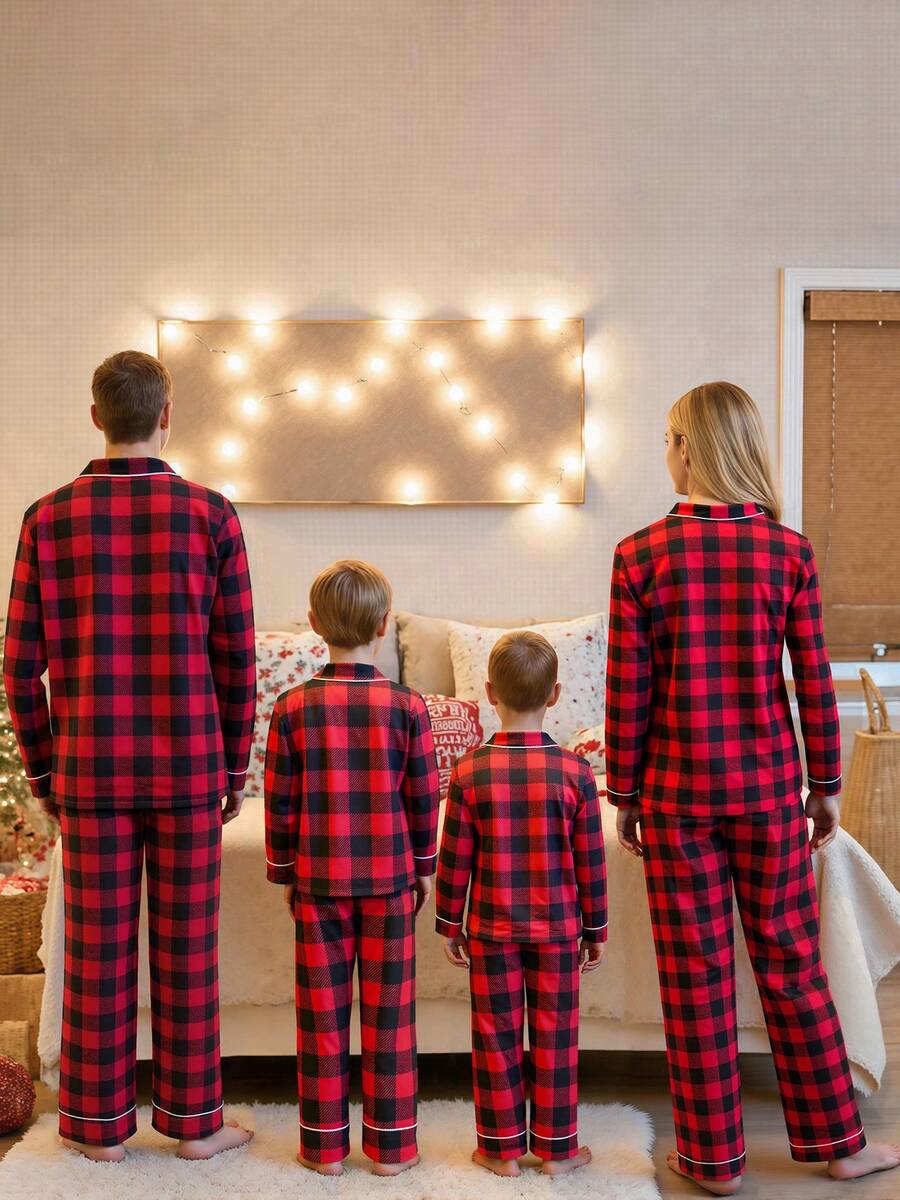 Classic Red & Black Buffalo Plaid Family Matching Pajama Set