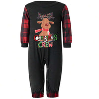 Elk Print & Red Plaid Family Matching Long Sleeve Pajama Set