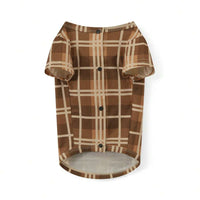 White Elk Graphic & Brown Plaid Family Matching Pajama Set