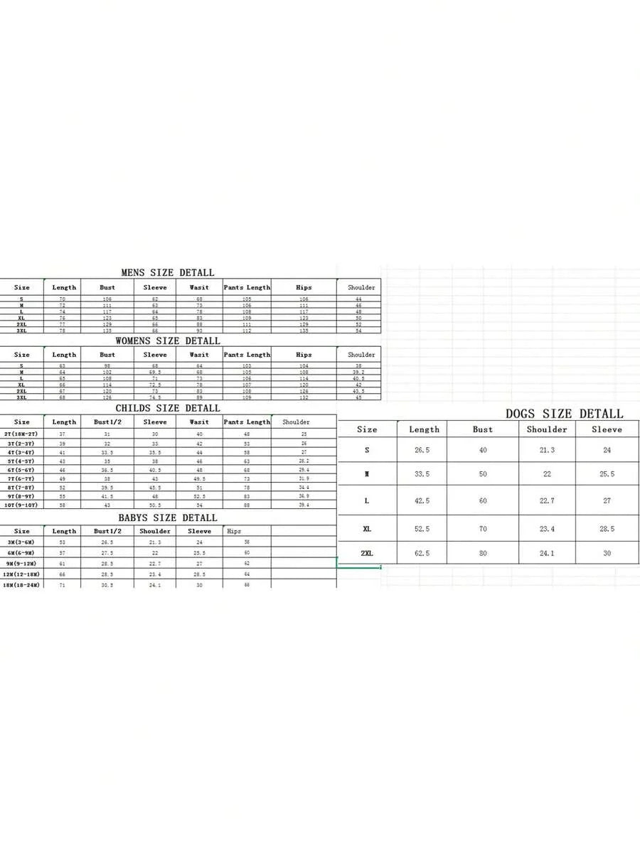 Gold Christmas Tree Print Family Pajamas (Green)