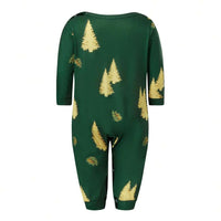 Gold Christmas Tree Print Family Pajamas (Green)