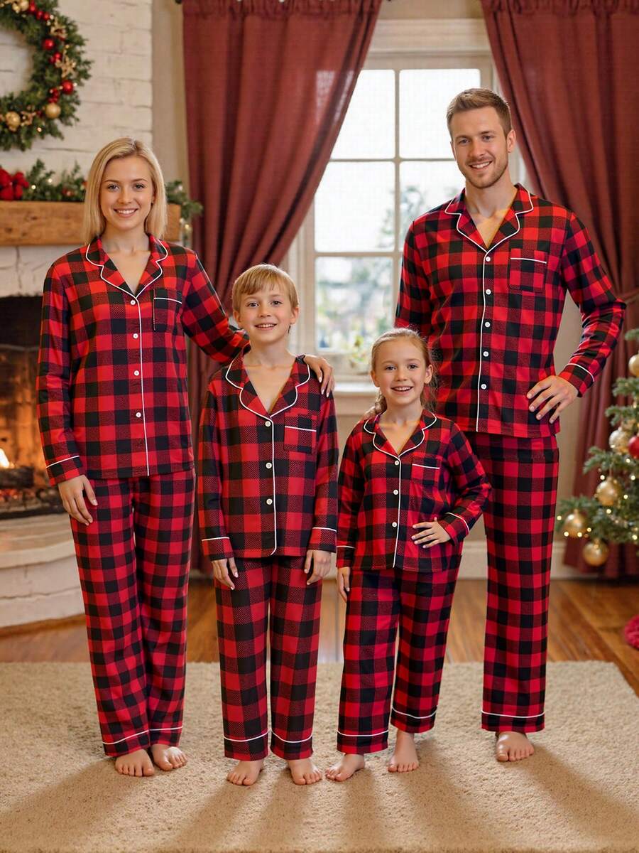 Classic Red & Black Buffalo Plaid Family Matching Pajama Set