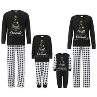 Black "Merry Christmas" Tree Graphic Family Matching Pajama Set