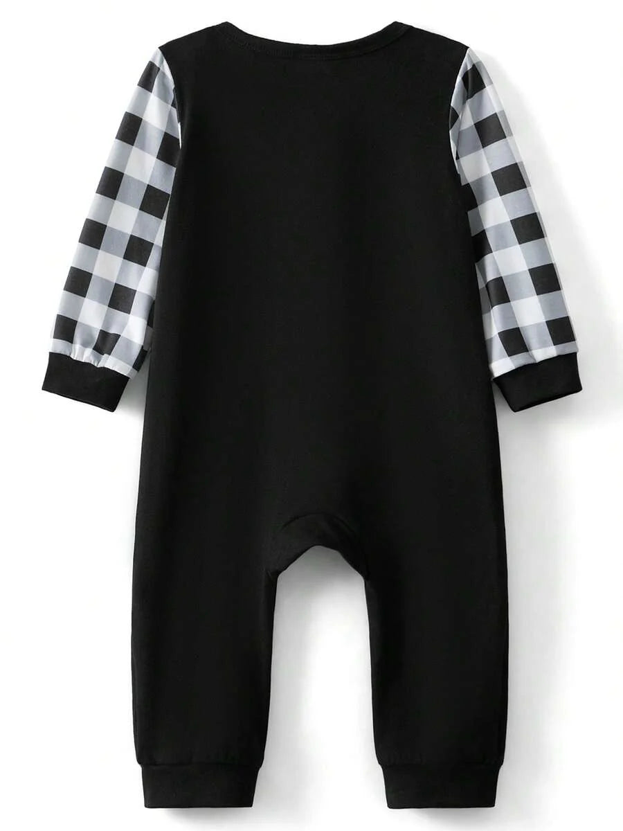 Black "Merry Christmas" Tree Graphic Family Matching Pajama Set