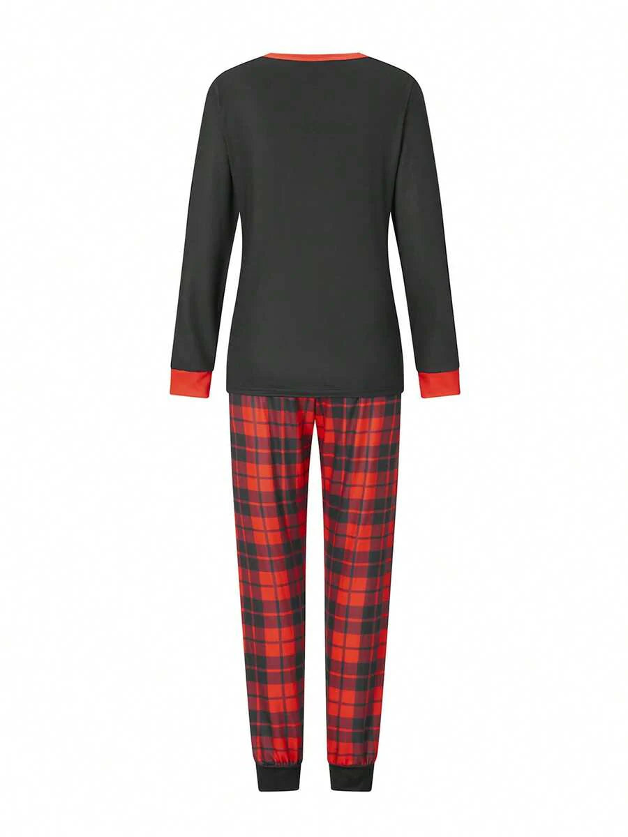 Nordic Reindeer Graphic Red & White Family Matching Pajama Set