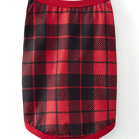 Elk Print & Red Plaid Family Matching Long Sleeve Pajama Set