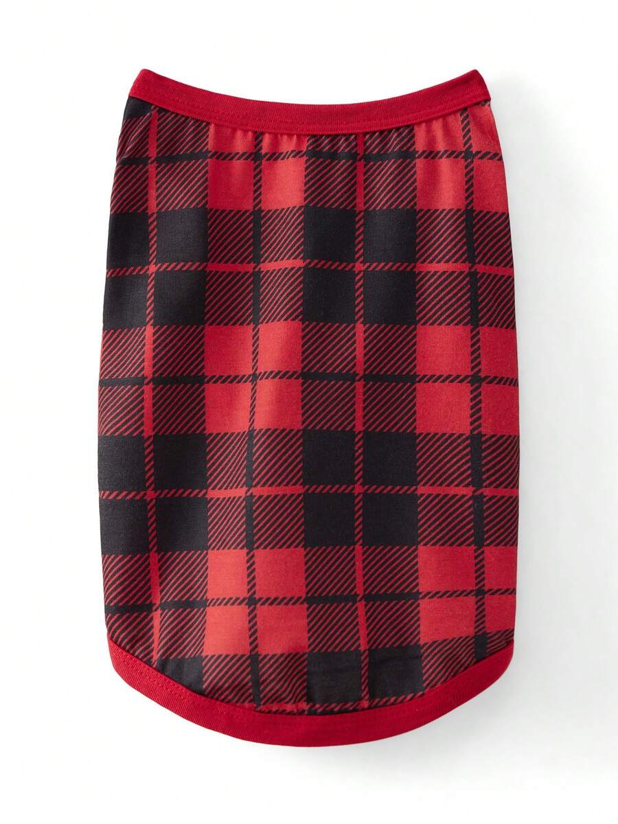 Elk Print & Red Plaid Family Matching Long Sleeve Pajama Set