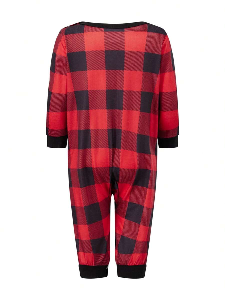 Christmas Tree Plaid Black & Red Family Matching Pajama Set