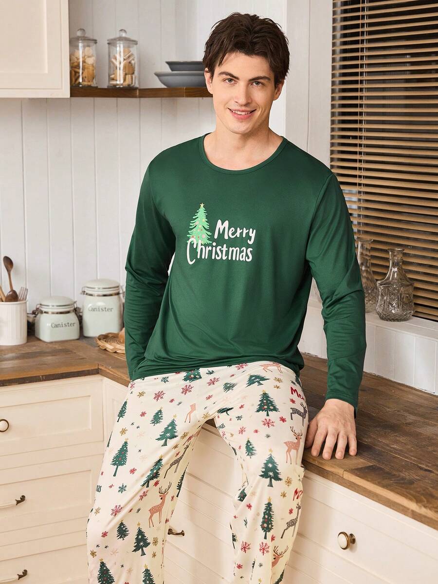 Matching Christmas Couple Long Sleeve Pajamas