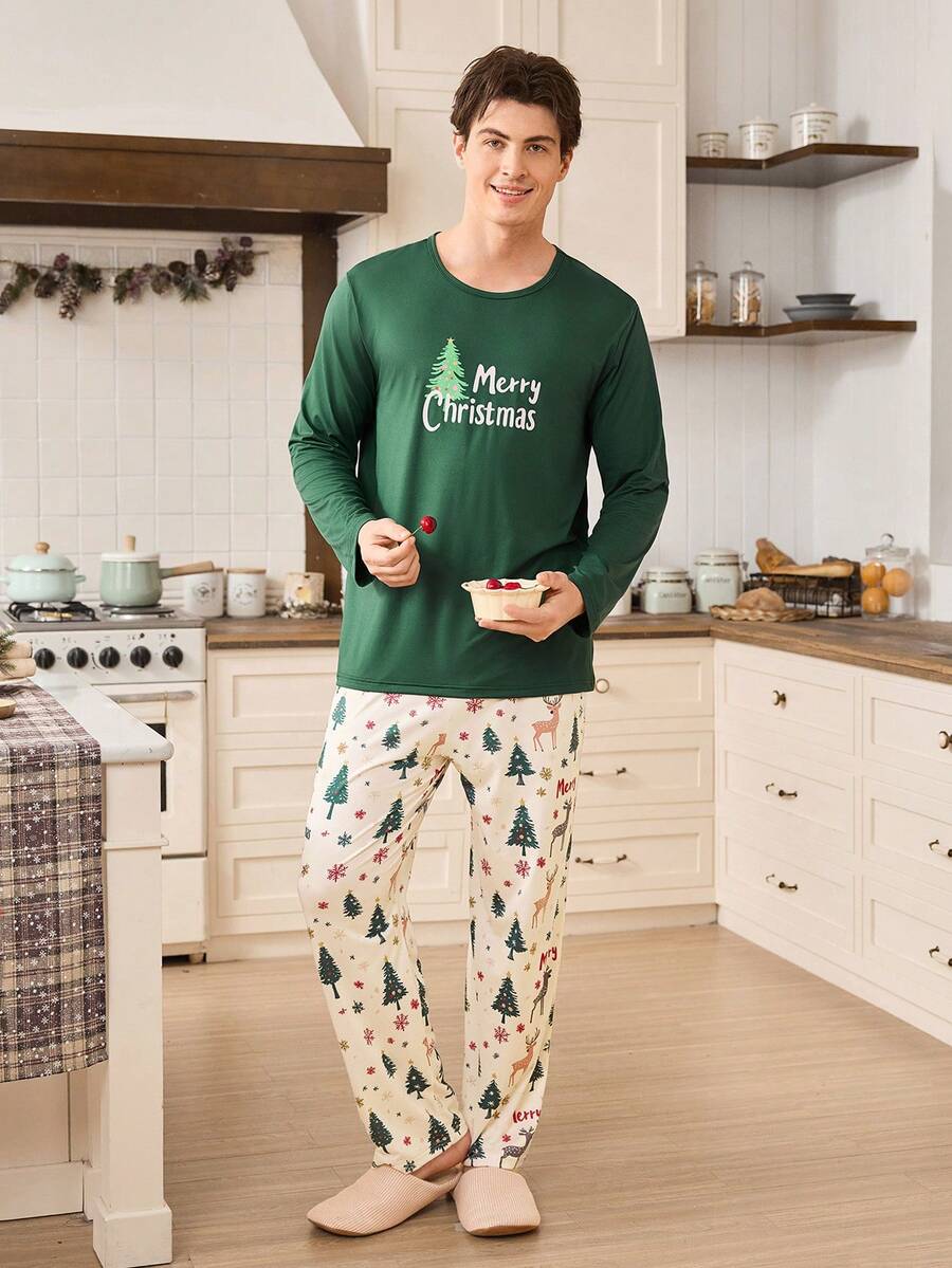 Matching Christmas Couple Long Sleeve Pajamas