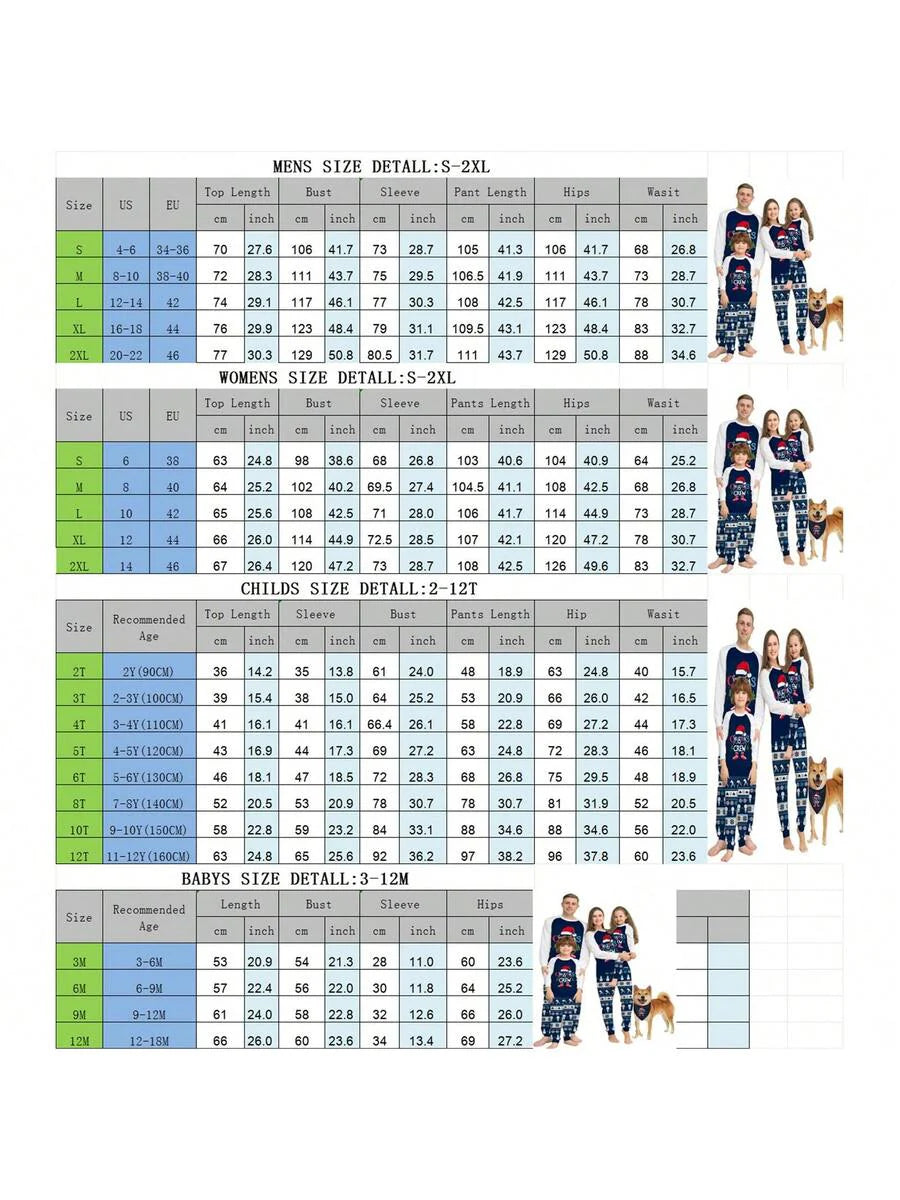 Nordic Reindeer Graphic Red & White Family Matching Pajama Set