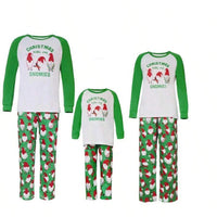 Santa & Snowman Black Print Family Matching Pajama Set