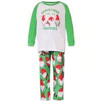 Santa & Snowman Black Print Family Matching Pajama Set