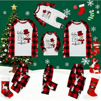 Santa & Snowman Black Print Family Matching Pajama Set