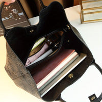 Vintage Rose Embossed Bucket Tote