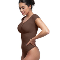 V-Neck Sculpting Tee Bodysuit