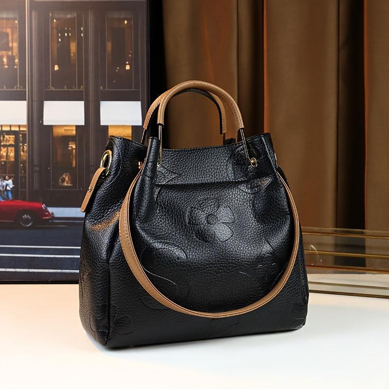 Chic Black Diamond Argyle - Tote with Adjustable Strap