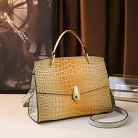 Fashion Yellow Crocodile Pattern Commuter Tote