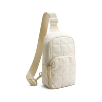 Quilted Puffer Sling Crossbody (Black)