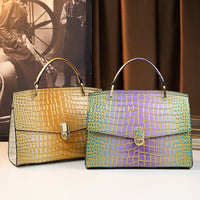 Fashion Yellow Crocodile Pattern Commuter Tote