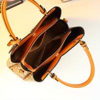 Retro Embossed Floral Handbag in Deep Purple