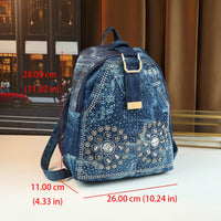 Mini Denim Backpack | Rhinestone Sunflower Embellished