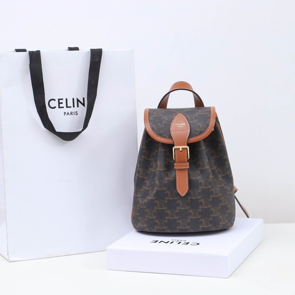 FOLCO Logo Print Calfskin Mini Backpack