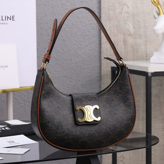 MEDIUM AVA TRIOMPHE BAG in Triomphe Canvas and calfskin