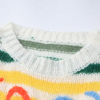 Loose Color Striped Contrast Pullover