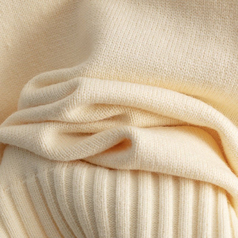 Thick Loose Semi-Turtleneck Knit Set