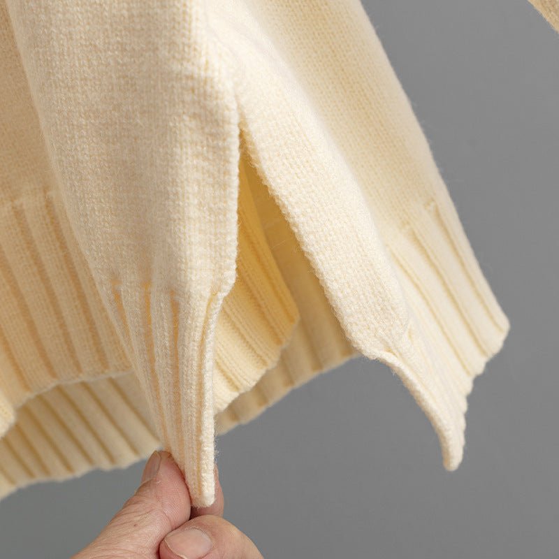 Thick Loose Semi-Turtleneck Knit Set