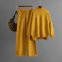 Thick Loose Semi-Turtleneck Knit Set
