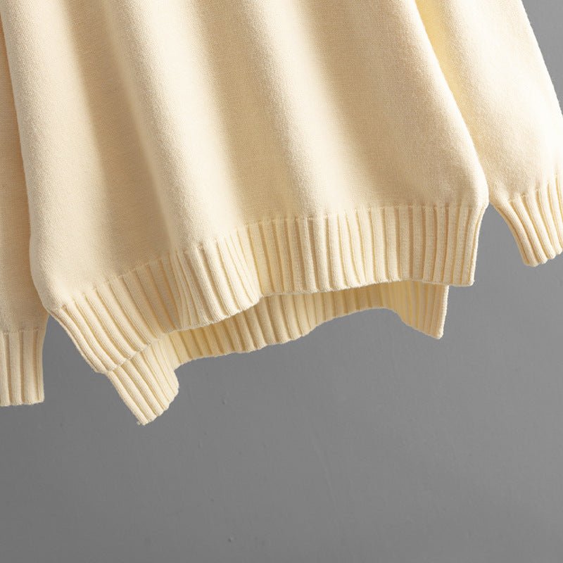 Thick Loose Semi-Turtleneck Knit Set