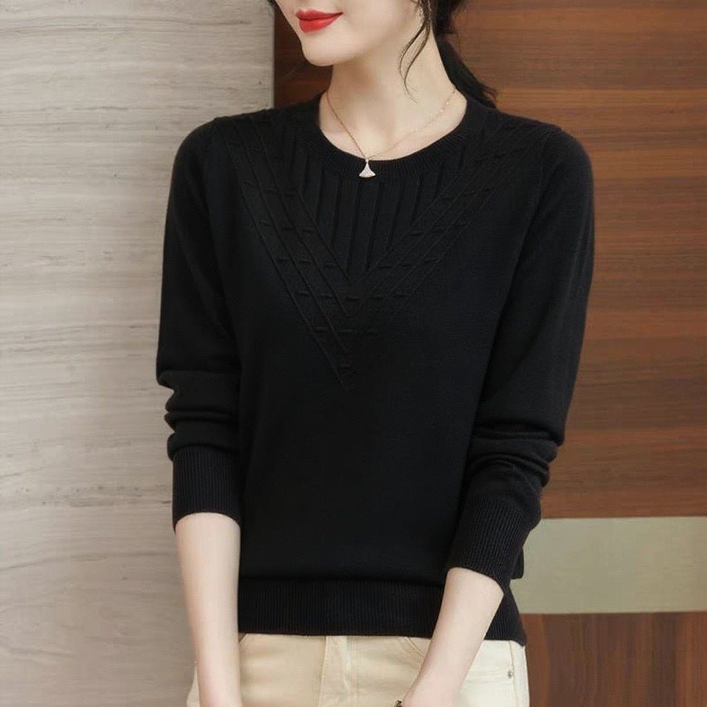 Slim Semi-Turtleneck Knit Pullover