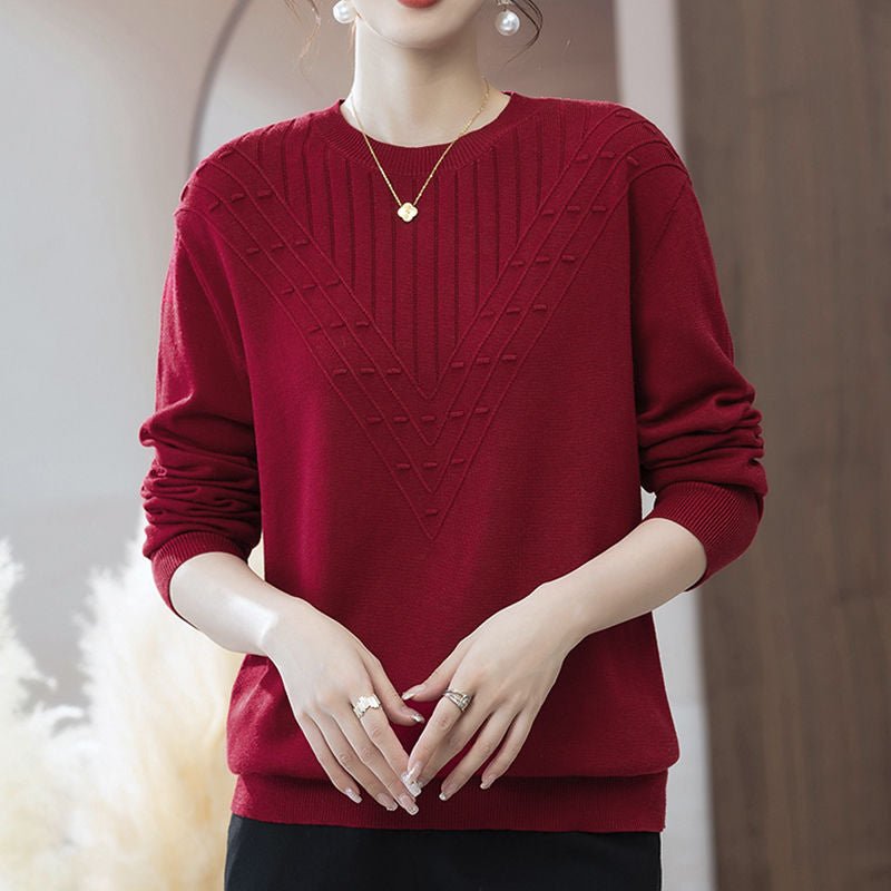 Slim Semi-Turtleneck Knit Pullover