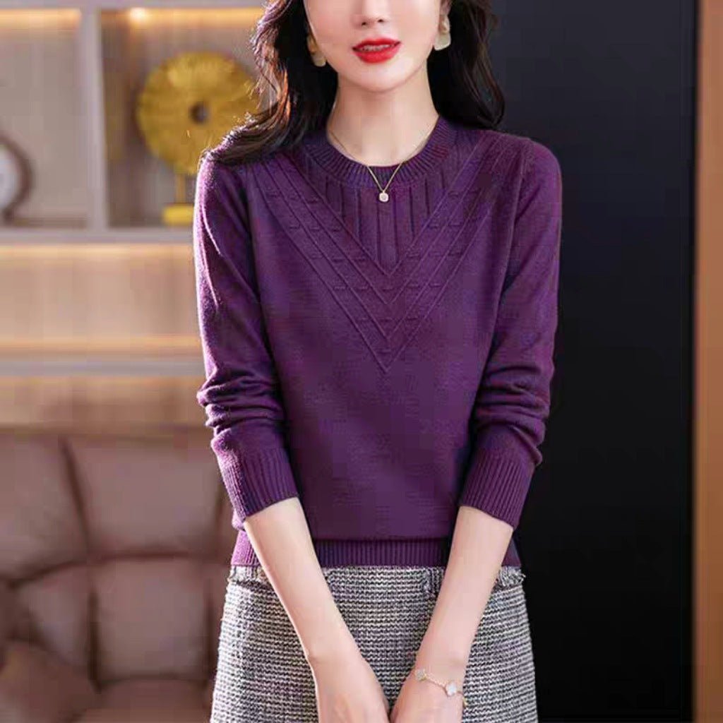 Slim Semi-Turtleneck Knit Pullover