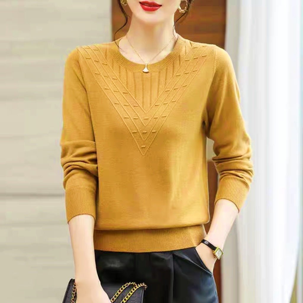 Slim Semi-Turtleneck Knit Pullover