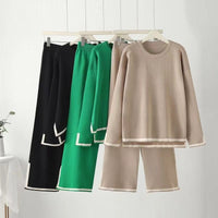 Casual Long Sleeve Commuter Pants Set