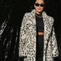 Fox Fur Leopard Print Coat