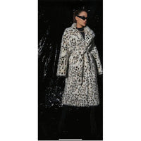 Fox Fur Leopard Print Coat