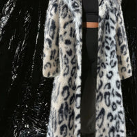 Fox Fur Leopard Print Coat