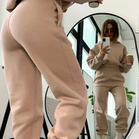 Women's Autumn/Winter New Solid Color Hoodie Set
