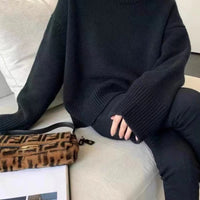 Korean Lazy High Collar Pullover