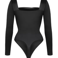 Waterfall Neckline Satin Bodysuit