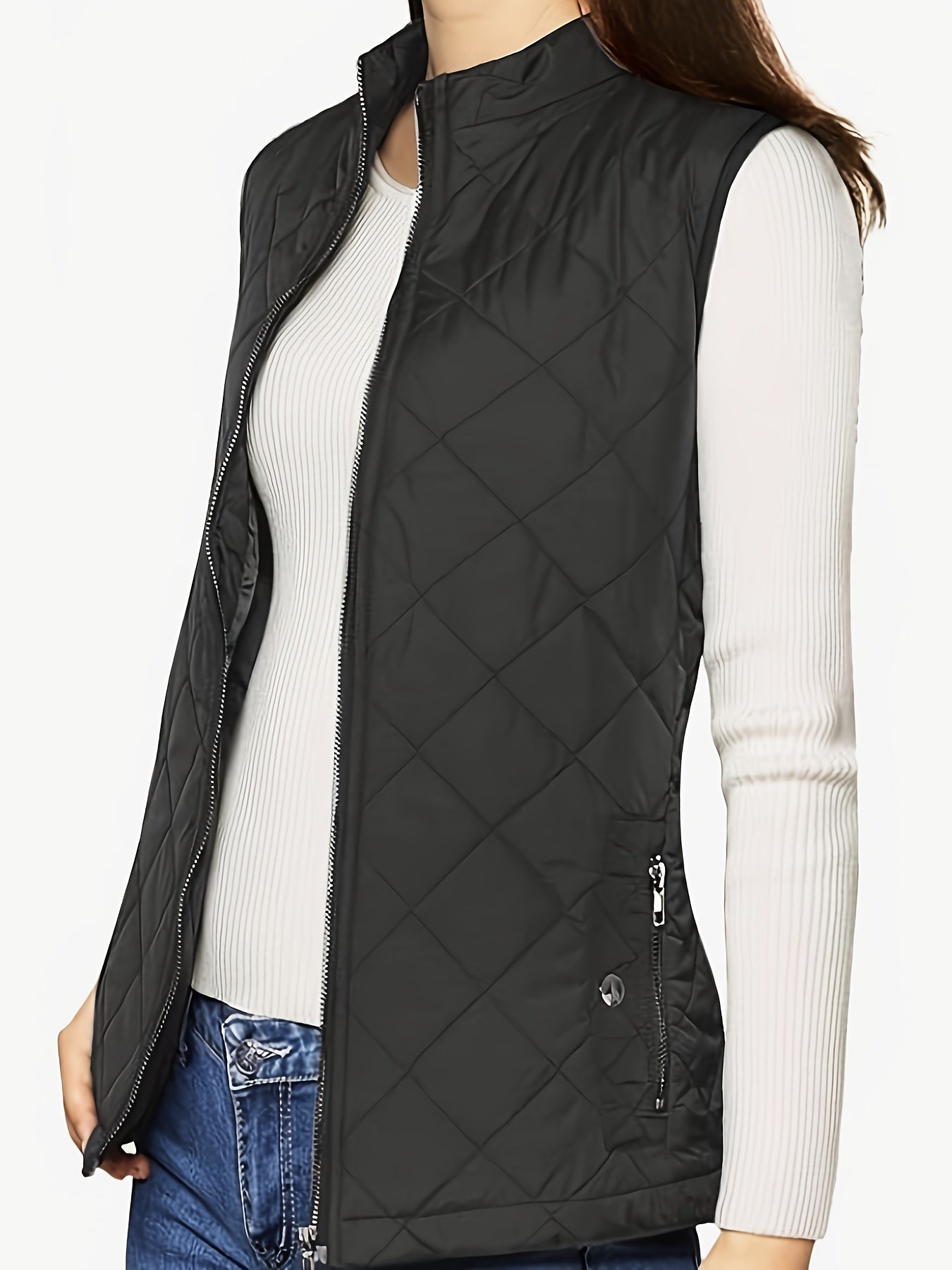 Elegant Lightweight Quilted Stand-Collar Vest