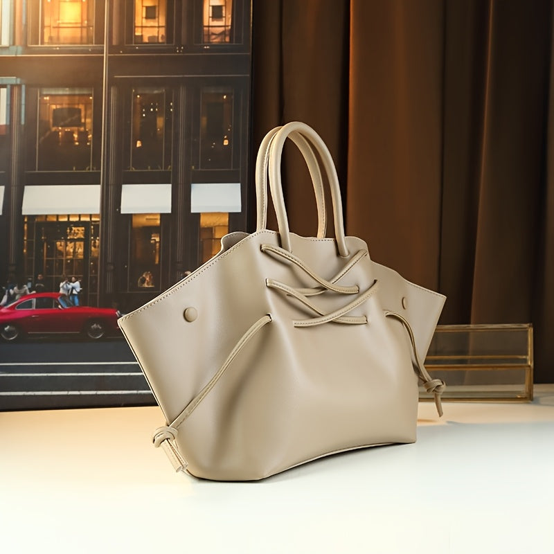 Large Drawstring Tote Bag | Elegant Shoulder & Crossbody